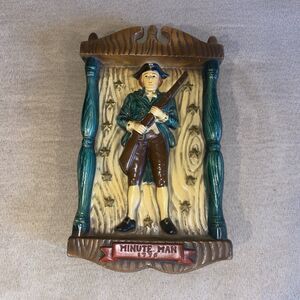 Vintage Rare 1776 Minute Man Wall Plaque by NAPCO